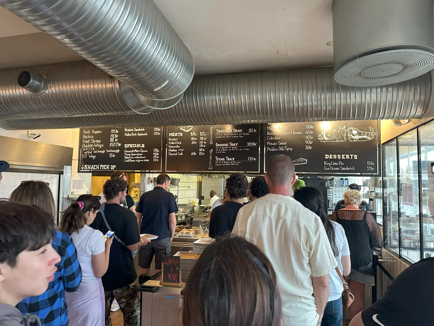 In the queue at Warpigs—my eyes were on the Trooper Tray 👀